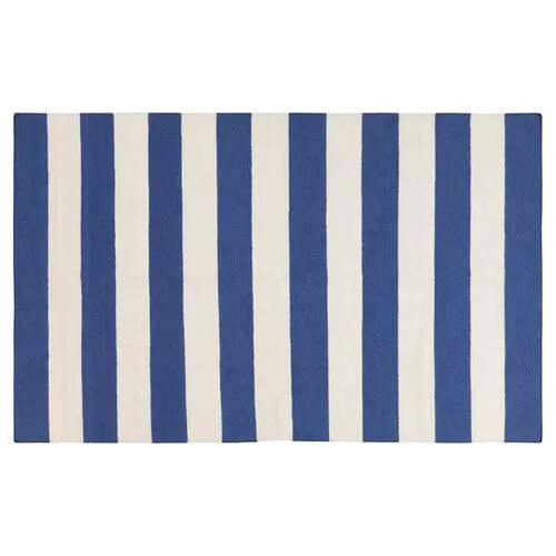 Hermie Flat-Weave Rug - Blue - Blue