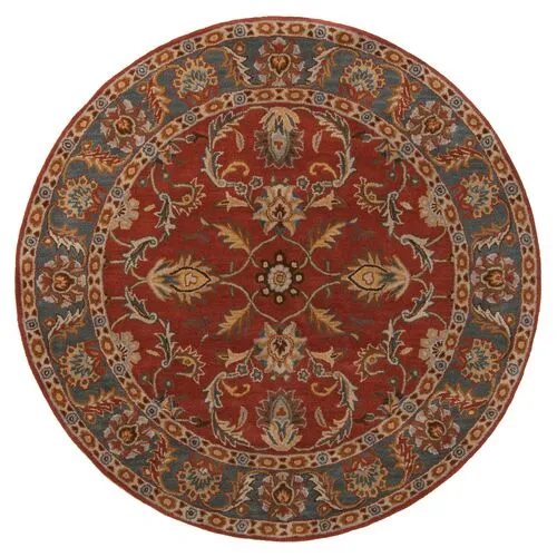 Buckeye Rug - Brick Red/Green - Brown - Brown