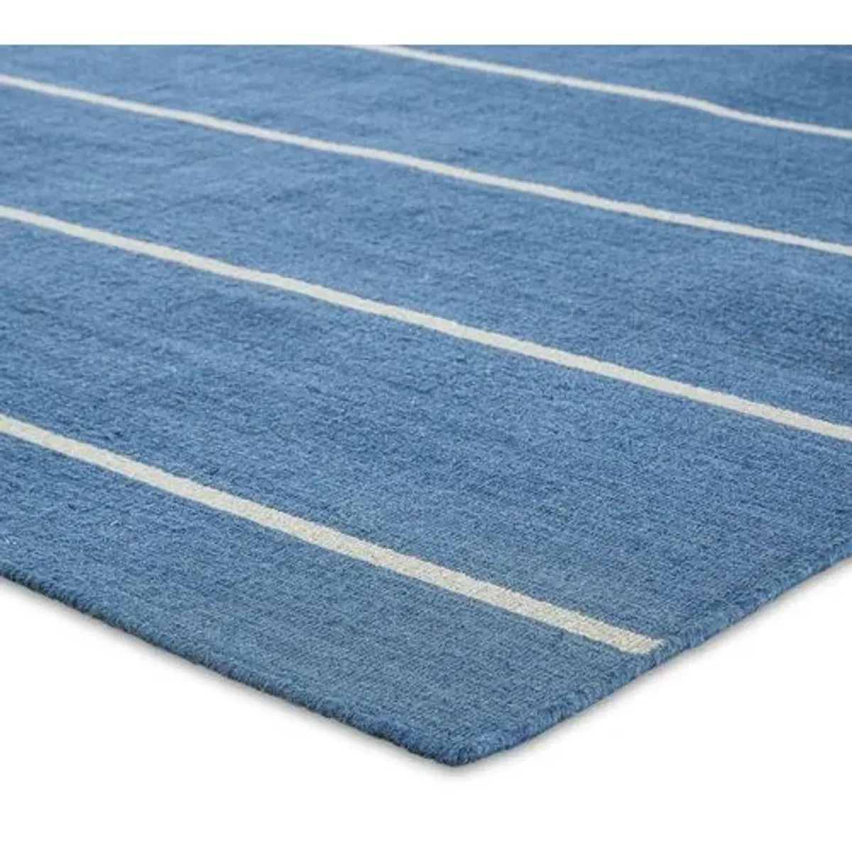 Stripe Flat-Weave Rug - Denim/White - Blue - Blue