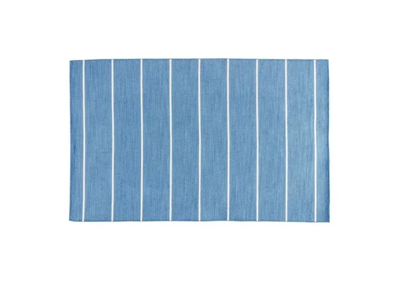 Stripe Flat-Weave Rug - Denim/White - Blue - Blue