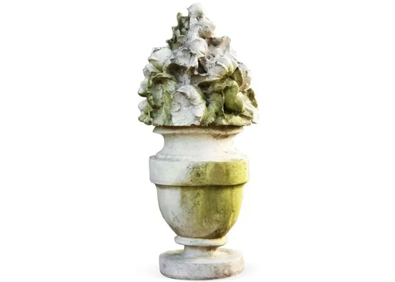 18" French Garden Bouquet - White Moss - Handcrafted - Beige