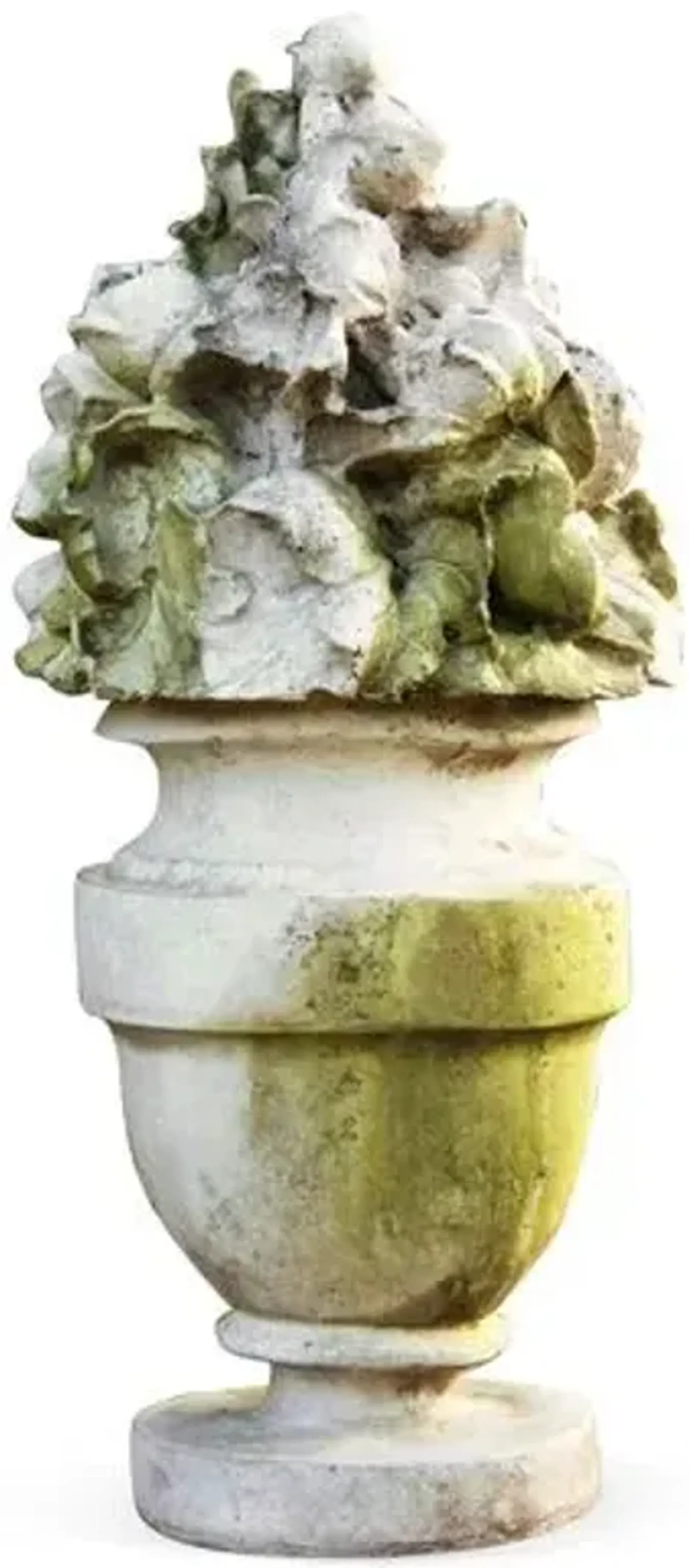 18" French Garden Bouquet - White Moss - Handcrafted - Beige