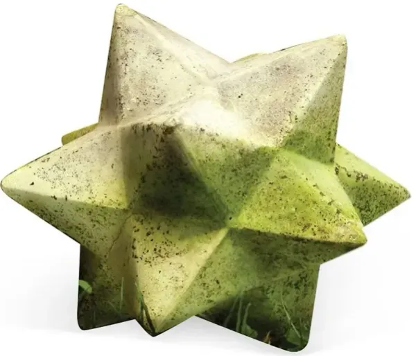 22" Zinc Star, White Moss