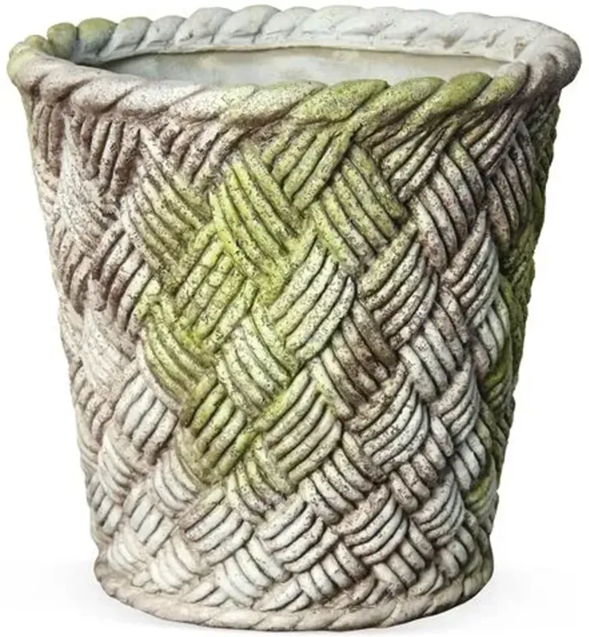 24" Nied Weave Outdoor Basket - White Moss - Beige