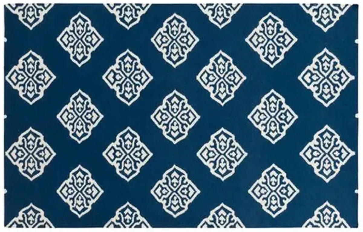 Benton Flat-Weave Rug - Blue - Blue