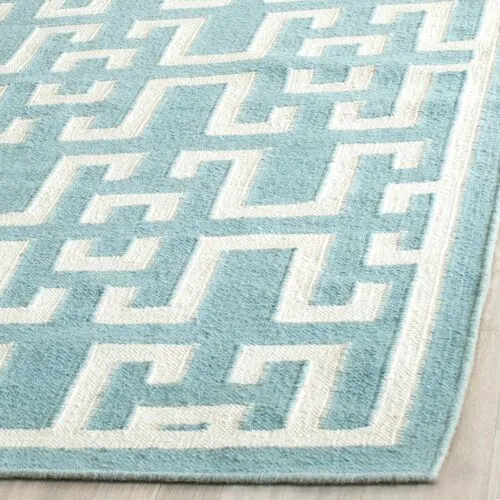 Ayn Dhurrie Rug - Seafoam/Ivory - Green - Green