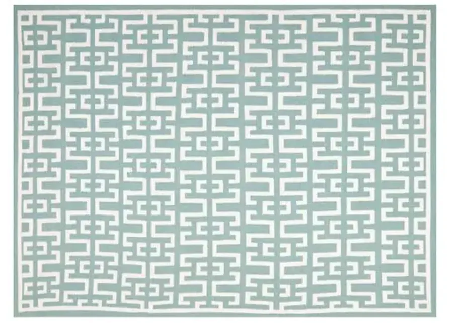 Ayn Dhurrie Rug - Seafoam/Ivory - Green - Green