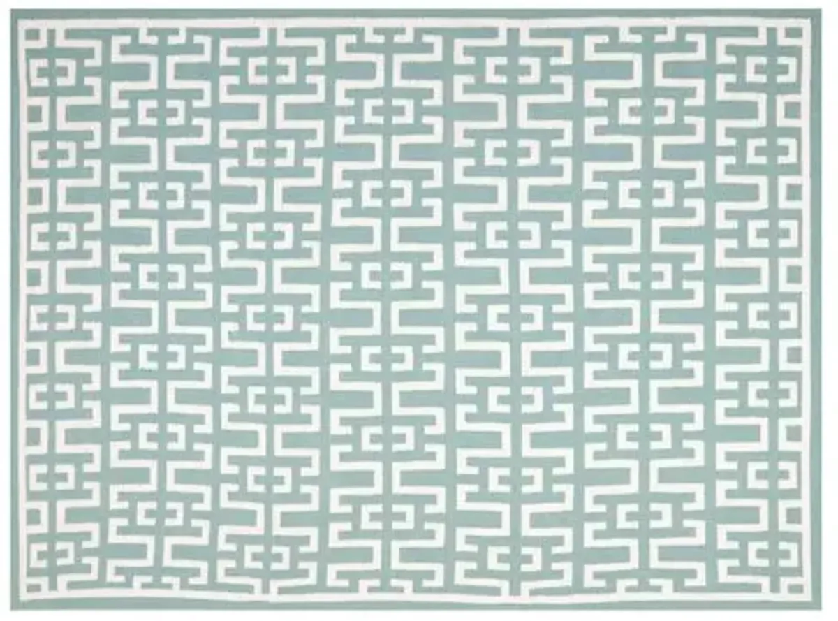 Ayn Dhurrie Rug - Seafoam/Ivory - Green - Green