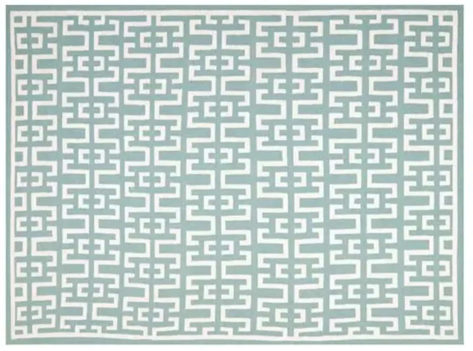 Ayn Dhurrie Rug - Seafoam/Ivory - Green - Green