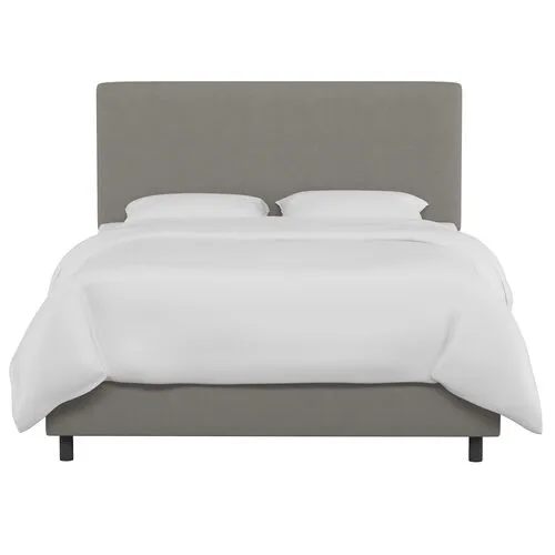 Novak Linen Bed - Handcrafted - Gray