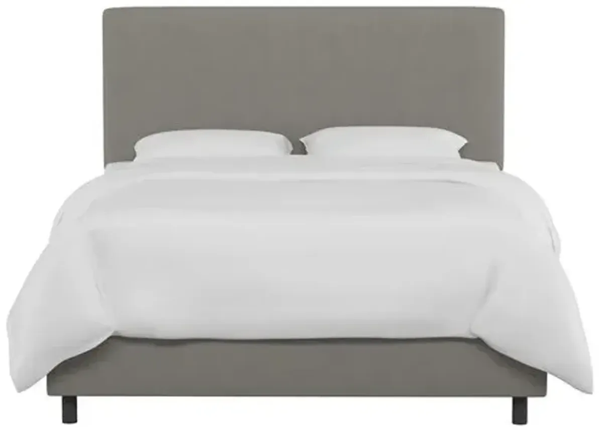 Novak Linen Bed - Handcrafted - Gray