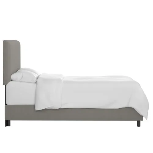 Novak Linen Bed - Handcrafted - Gray