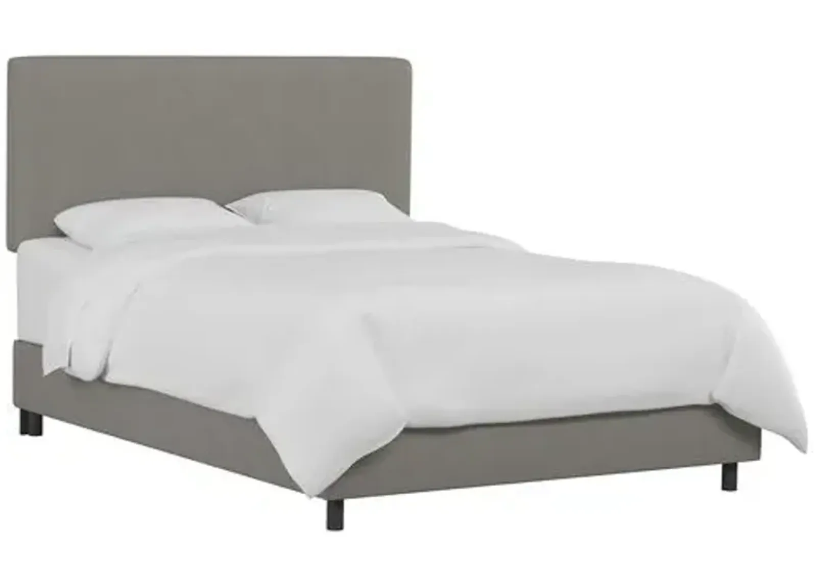 Novak Linen Bed - Handcrafted - Gray