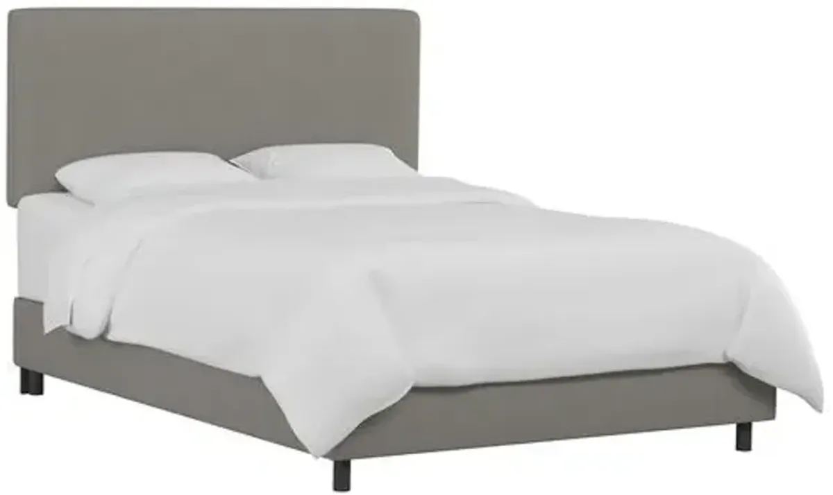 Novak Linen Bed - Handcrafted - Gray