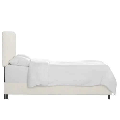 Novak Linen Bed - Handcrafted - Beige