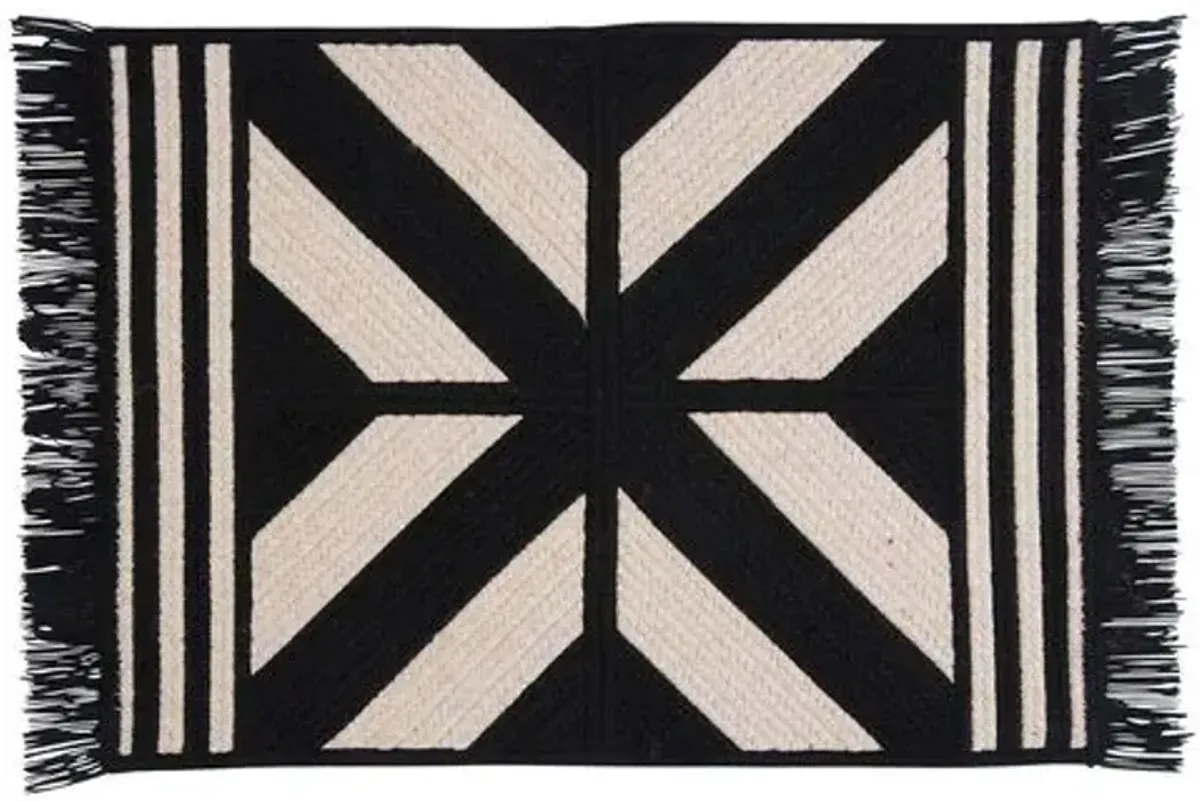 Sedona Wool-Blend Rug - Black - Black