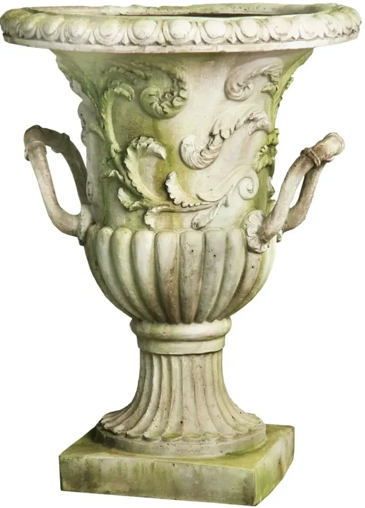 30" Entryway Urn, White Moss