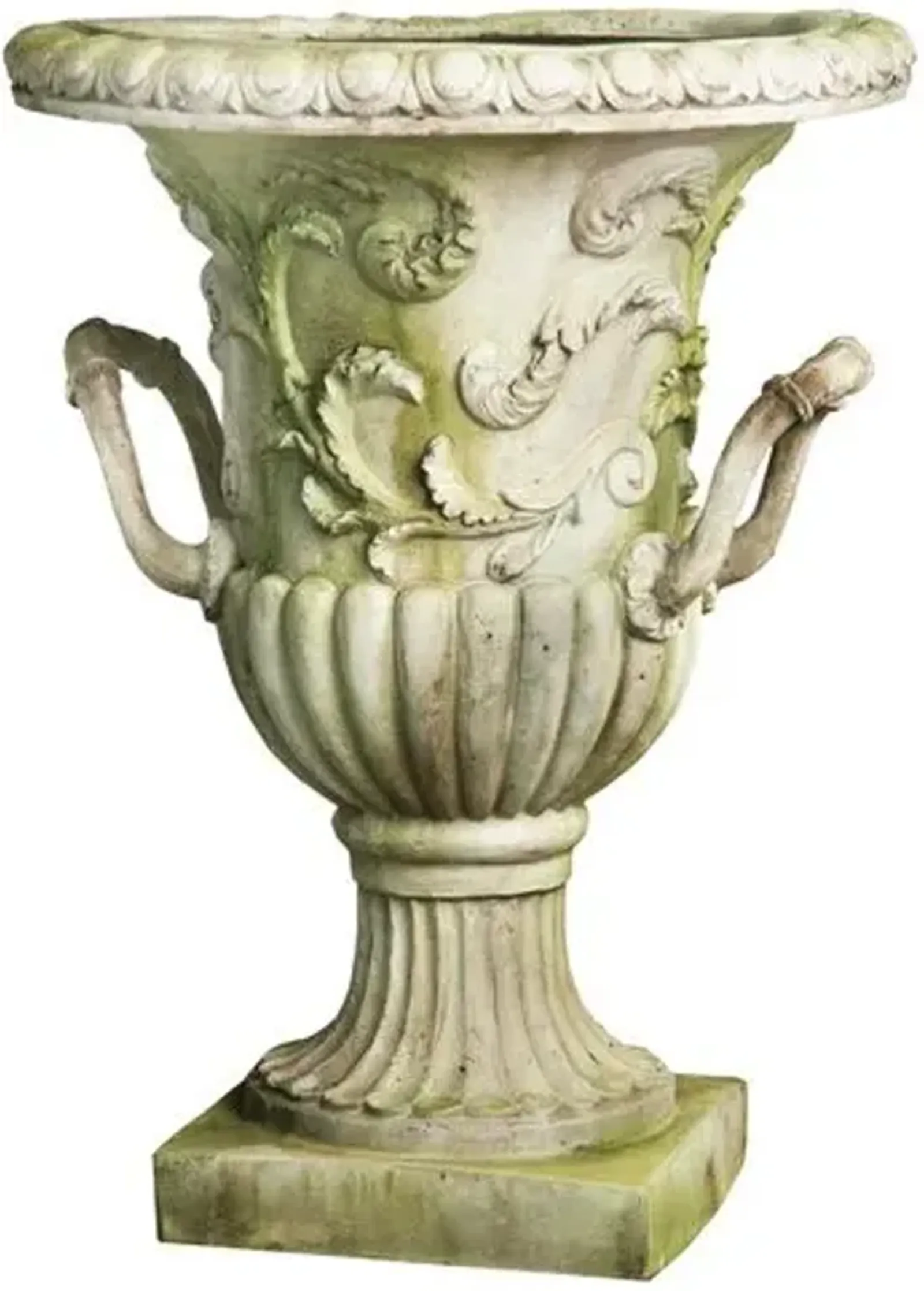 30" Entryway Outdoor Urn - White Moss - Beige