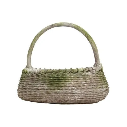 23" Country Outdoor Basket - White Moss - Beige