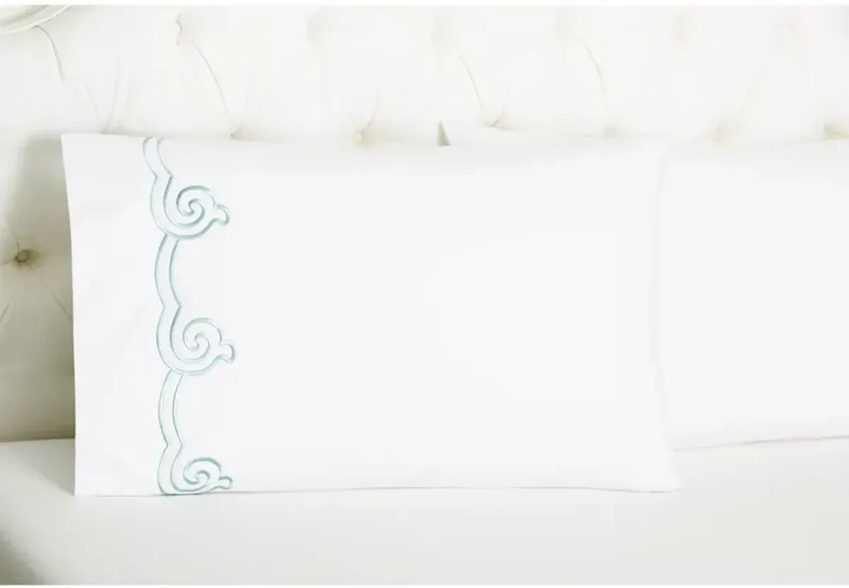 Set of 2 Serenity Cases - Cadet Blue - Hamburg House - White