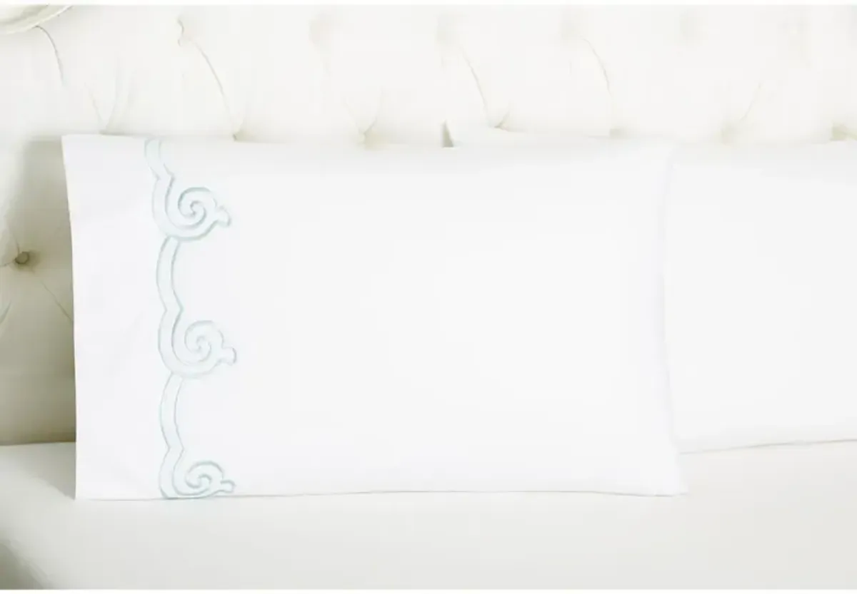 Set of 2 Serenity Cases - Cadet Blue - Hamburg House - White