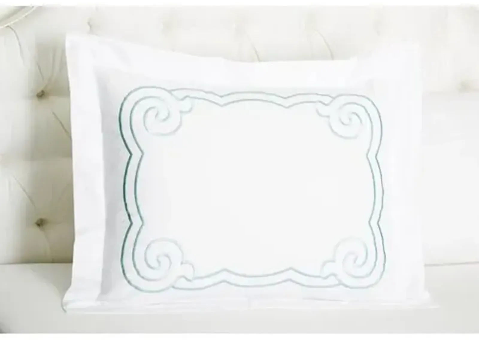 Serenity Sham,Cadet Blue - Hamburg House - White