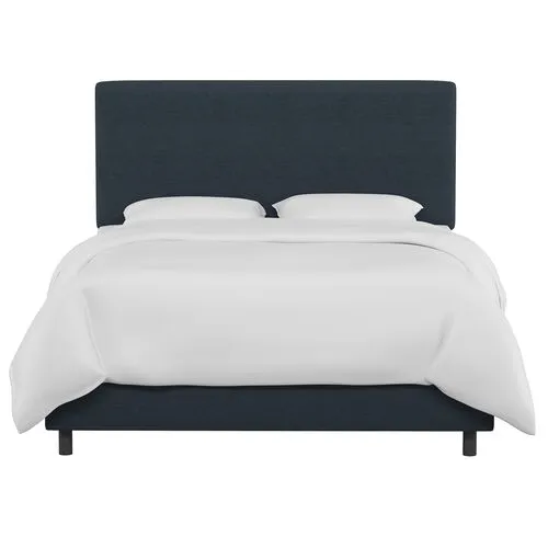 Novak Linen Bed - Handcrafted - Blue