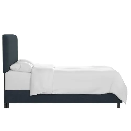 Novak Linen Bed - Handcrafted - Blue
