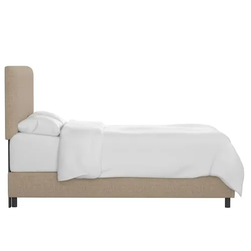 Novak Linen Bed - Handcrafted - Beige