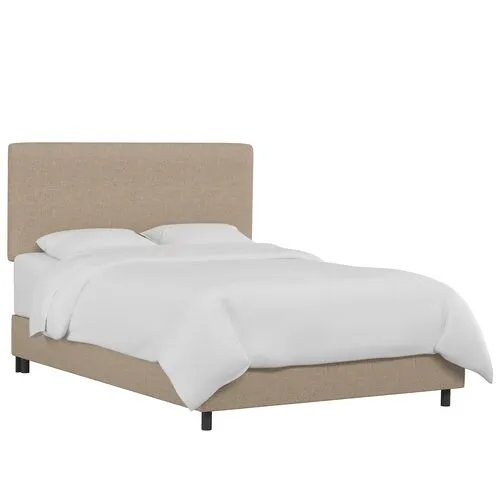 Novak Linen Bed - Handcrafted - Beige