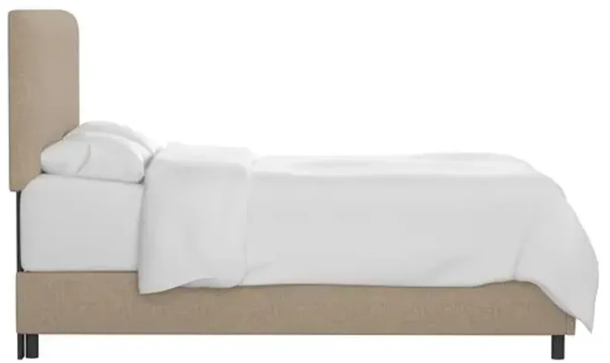 Novak Linen Bed - Handcrafted - Beige