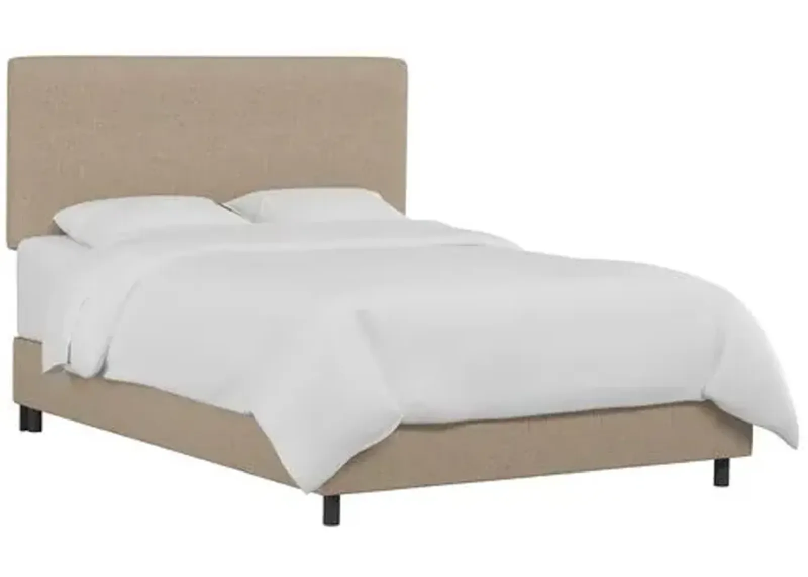 Novak Linen Bed - Handcrafted - Beige