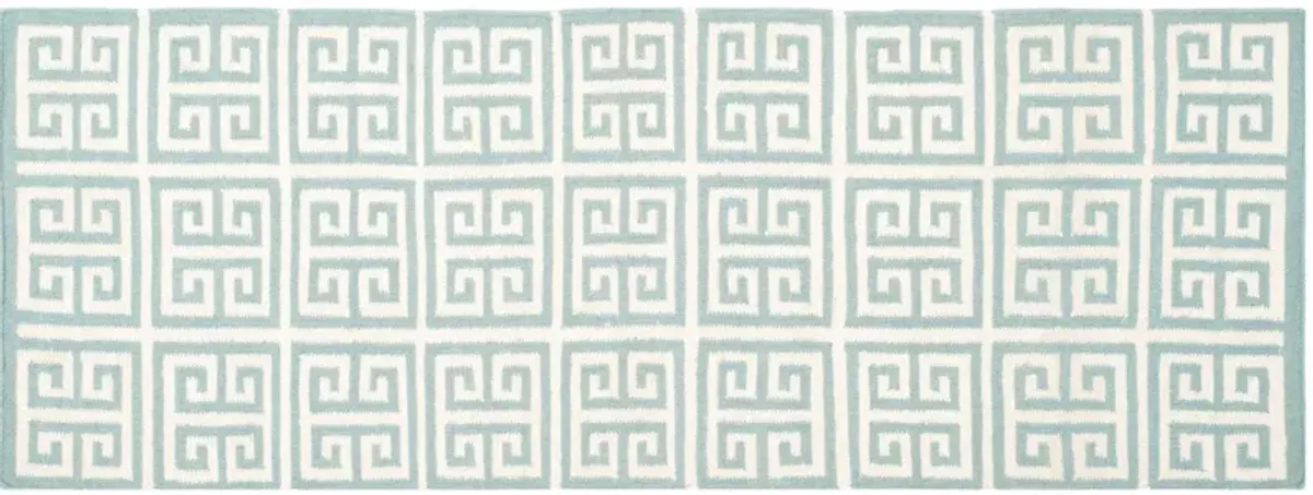 Masa Dhurrie - Blue/Ivory