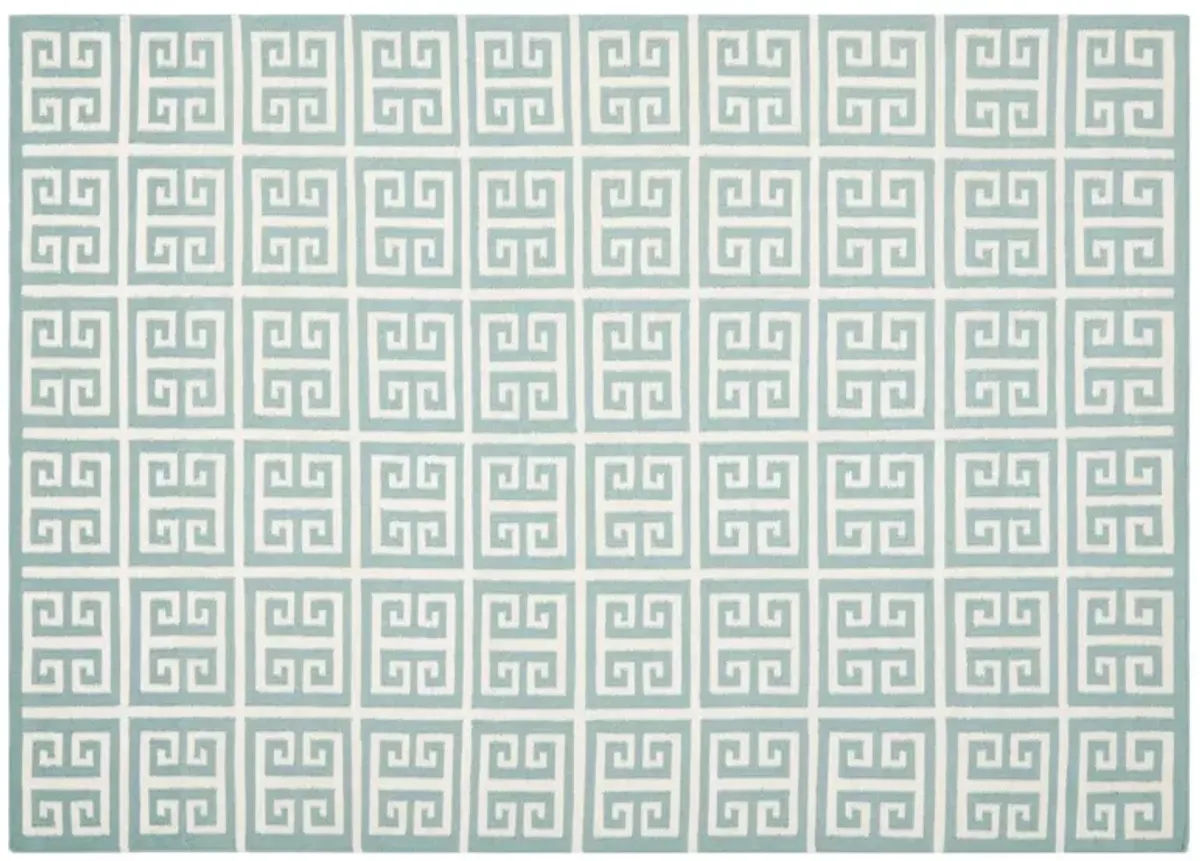 Masa Dhurrie - Blue/Ivory