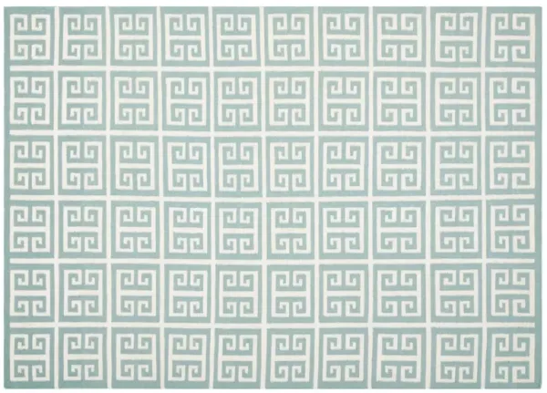 Masa Dhurrie - Blue/Ivory