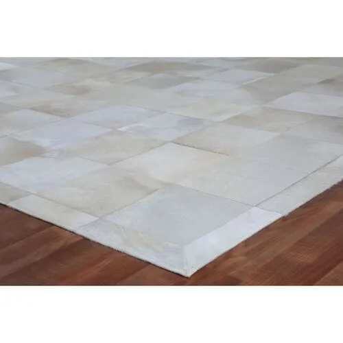 Stitched Blocks Hide - Ivory - Exquisite Rugs - Ivory - 9'6"x13'6"