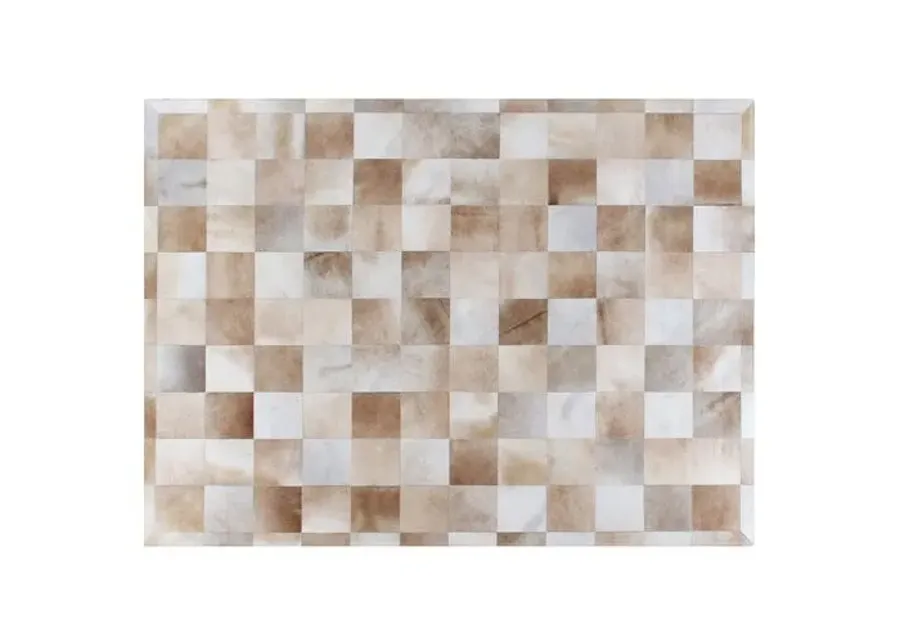 Stitched Blocks Hide - Beige - Exquisite Rugs - Beige - 9'6"x13'6"