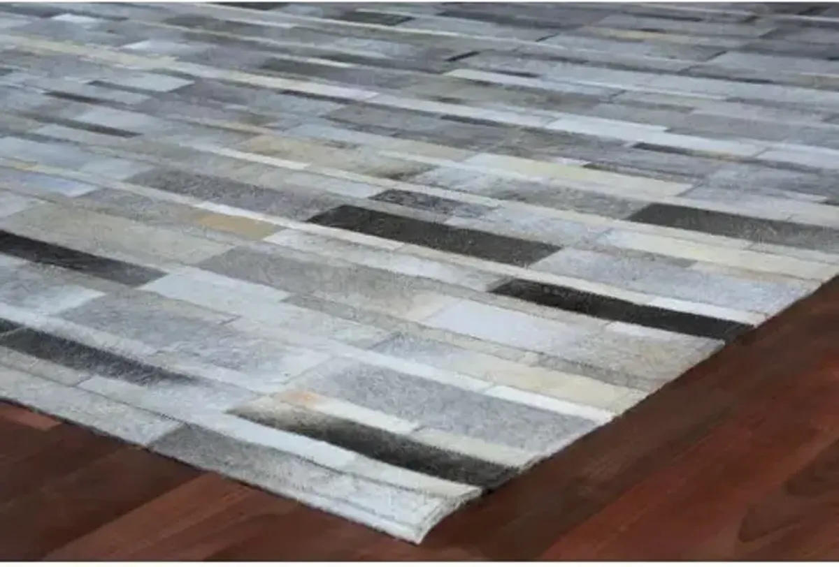 Stitched Tile Hide Rug - Gray - Exquisite Rugs - Gray