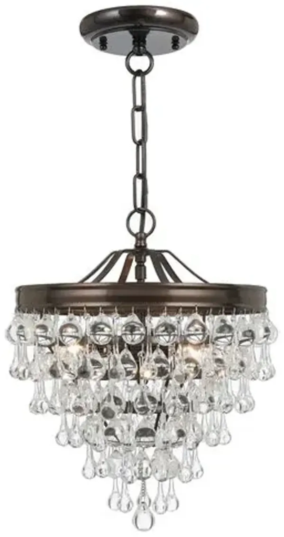 Calypso 3-Light Mini Chandelier - Vibrant Bronze - Crystorama - Brown