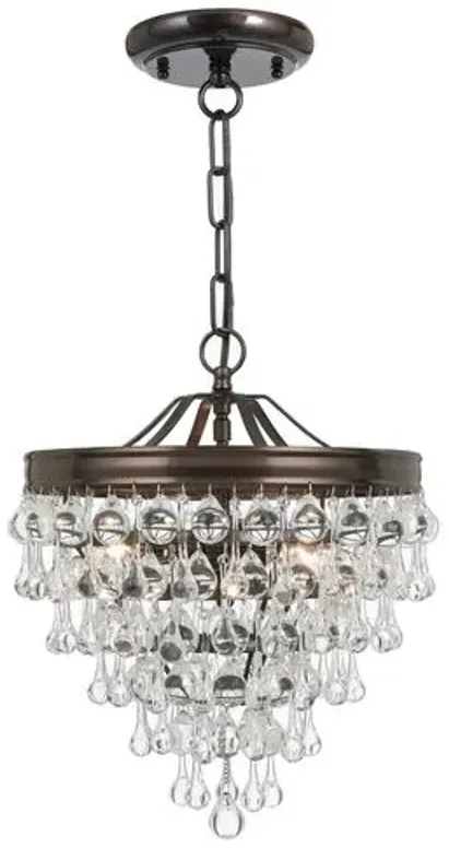 Calypso 3-Light Mini Chandelier - Vibrant Bronze - Crystorama - Brown