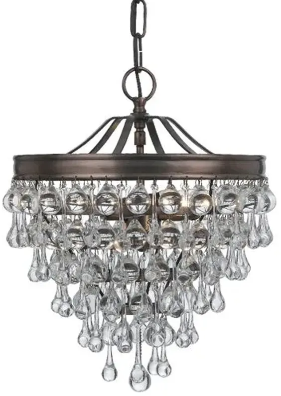 Calypso 3-Light Mini Chandelier - Vibrant Bronze - Crystorama - Brown