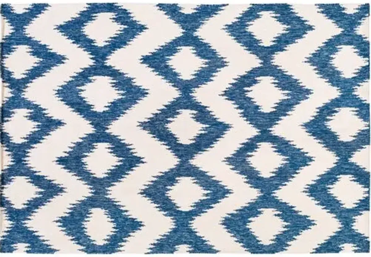 Kendall Flat-Weave Rug - Navy - Blue - Blue