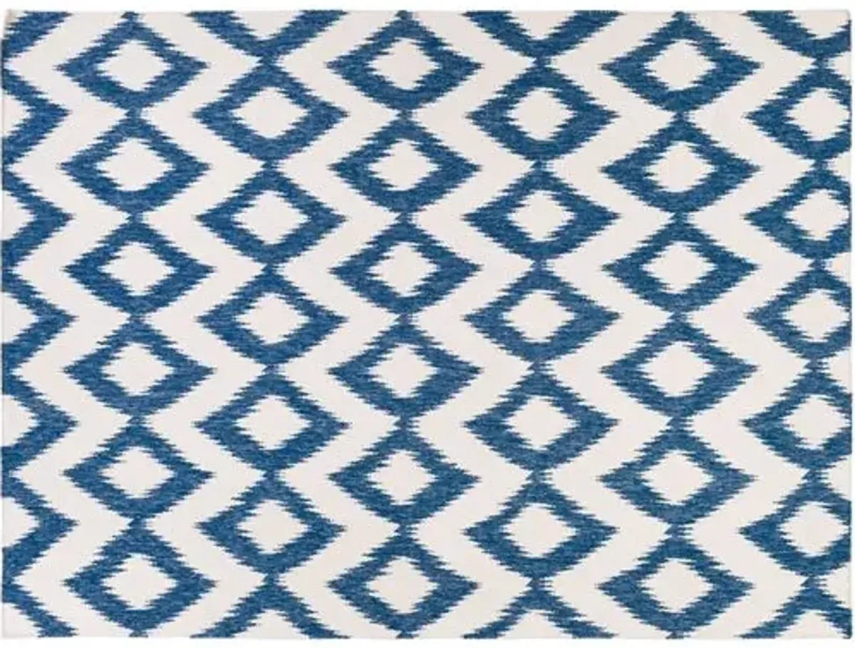 Kendall Flat-Weave Rug - Navy - Blue - Blue