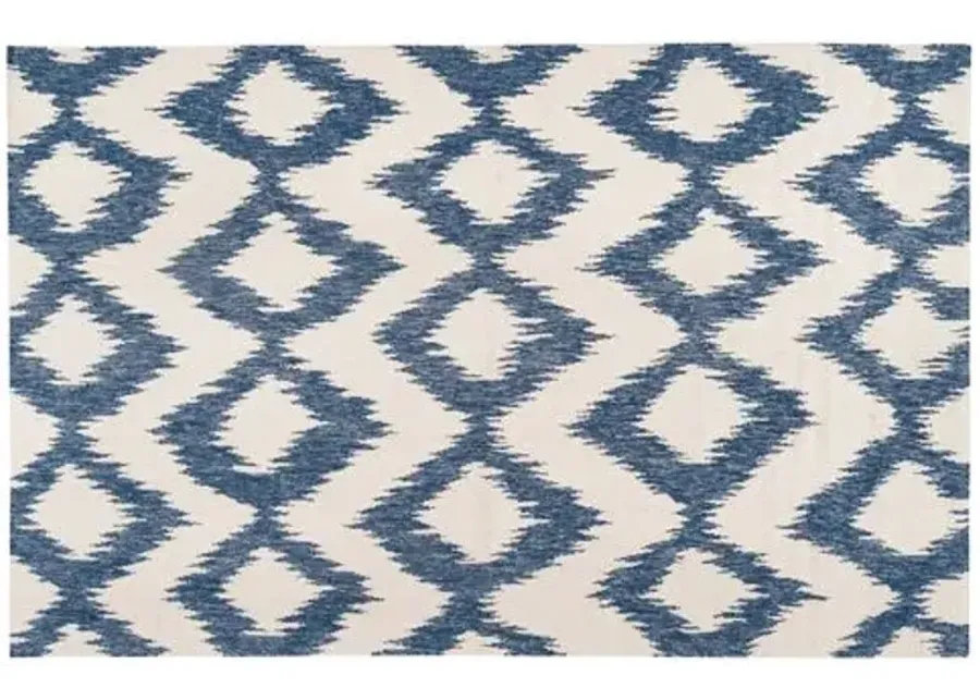 Kendall Flat-Weave Rug - Navy - Blue - Blue