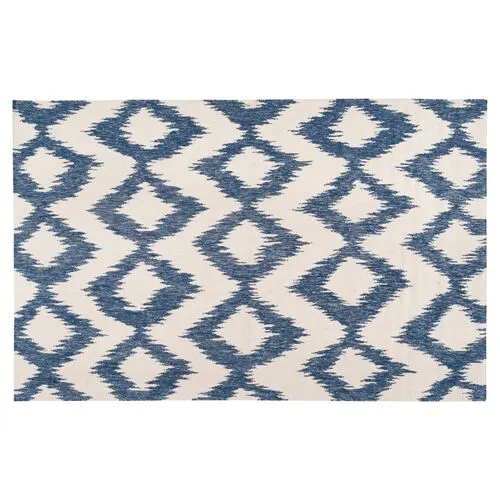 Kendall Flat-Weave Rug - Navy - Blue - Blue