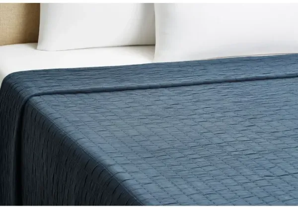 Relaxed Rows Coverlet - Navy - Belle Epoque - Blue