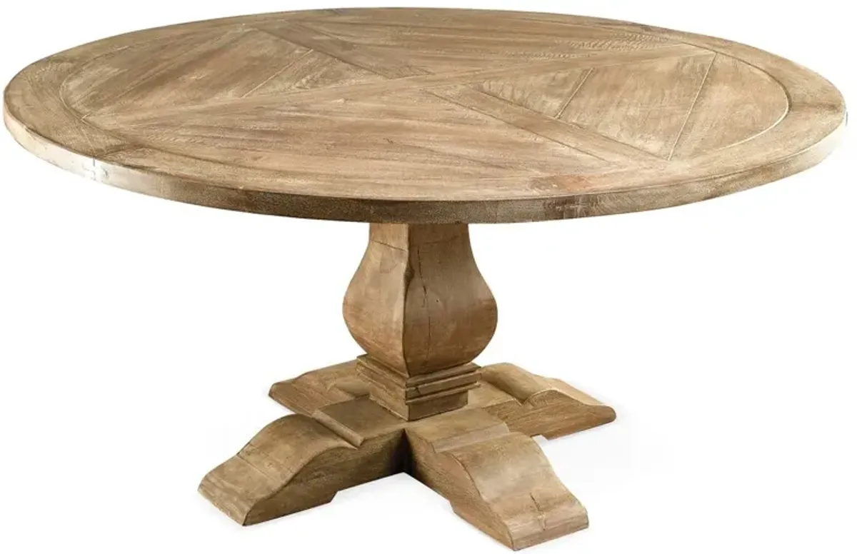 Clara Round Dining Table - Weathered Sand - Handcrafted