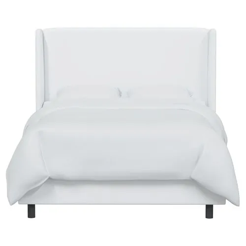 Kelly Wingback Bed - Handcrafted - White