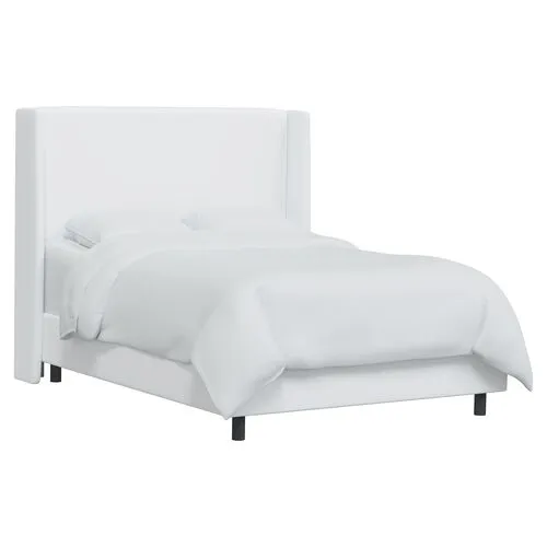 Kelly Wingback Bed - Handcrafted - White