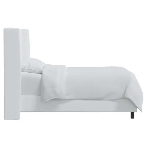 Kelly Wingback Bed - Handcrafted - White